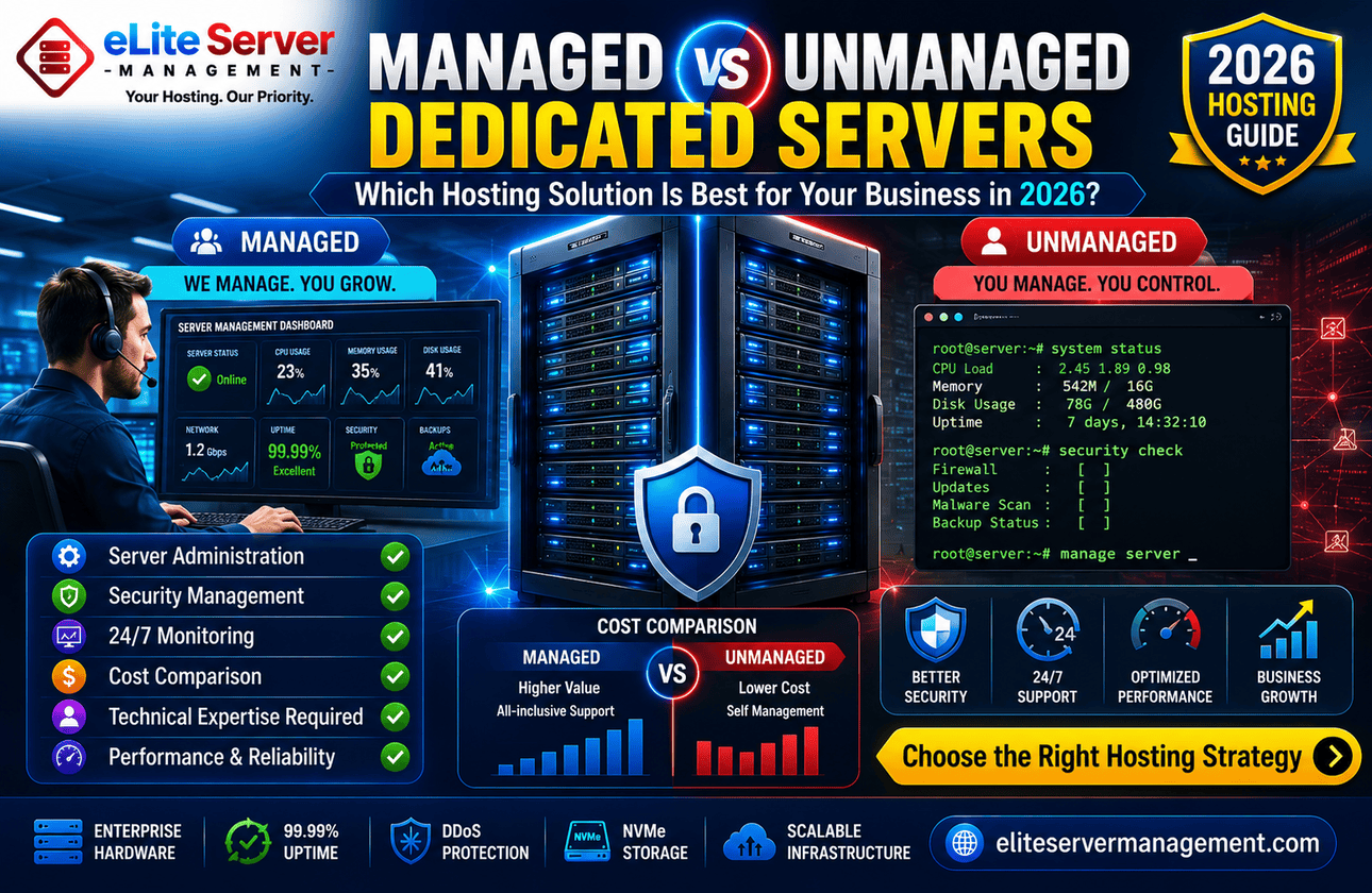 Managed vs Unmanaged Dedicated Servers: Which One Is Right for Your Business in 2026?