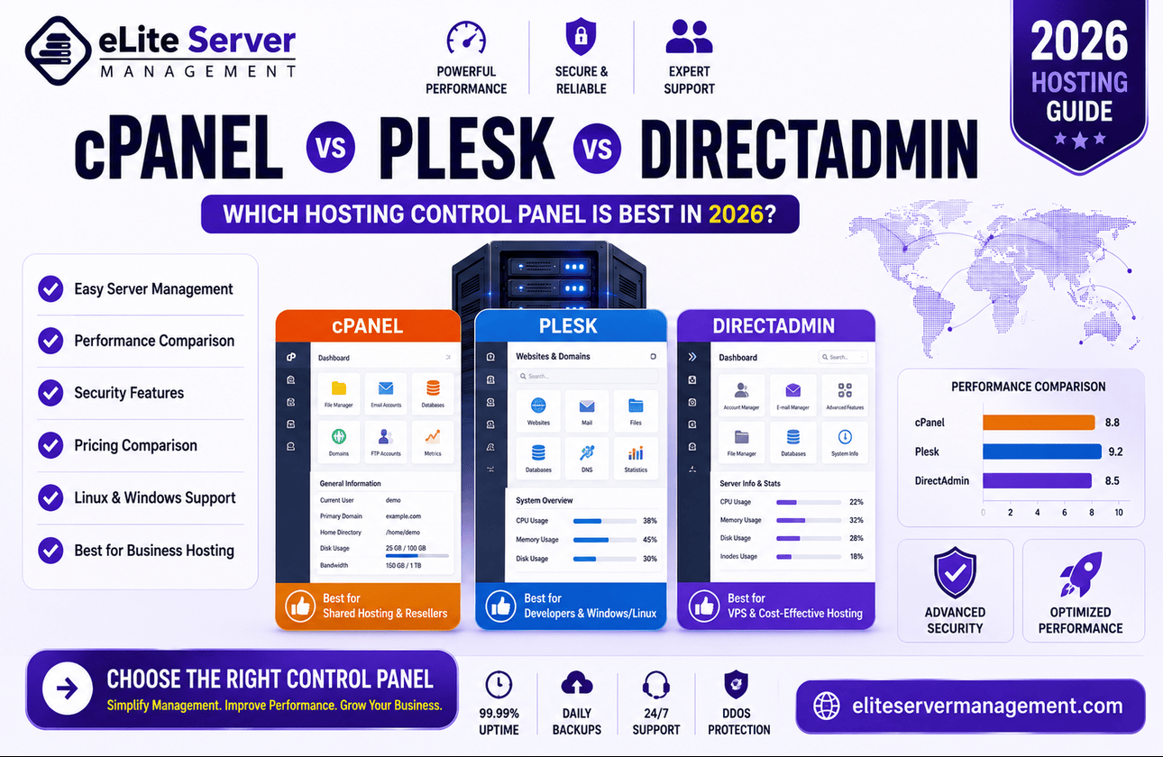 cPanel vs Plesk vs DirectAdmin: Which Web Hosting Control Panel Is Best in 2026?